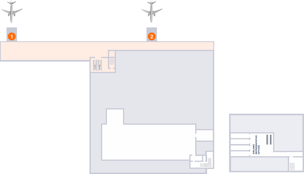 map of Ufa airport, terminal 1, 3 level
